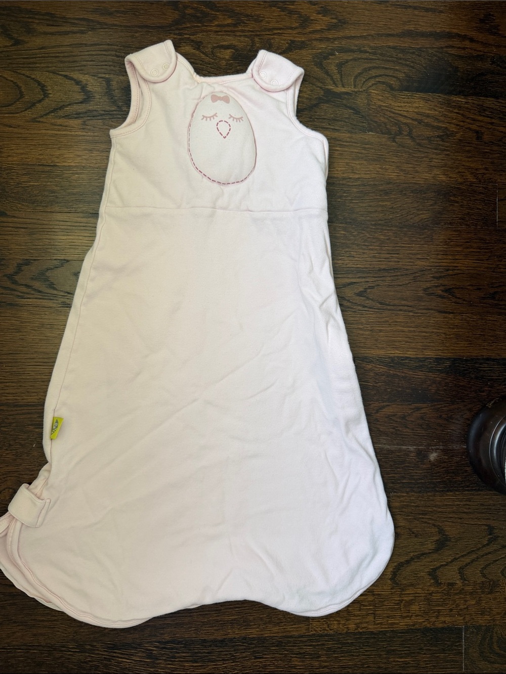 Nested Bean Light Pink Sleeveless Sleep Sack with Embroidered Chick